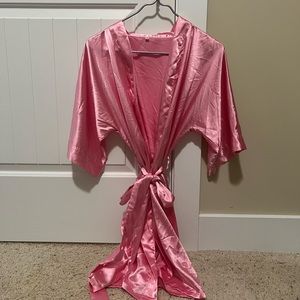 Pink silky robe size small